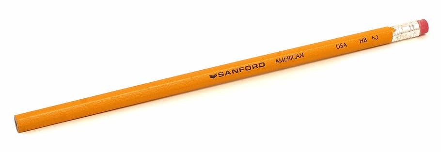 brown Banford pencil on white surface, write, new, stationery HD wallpaper