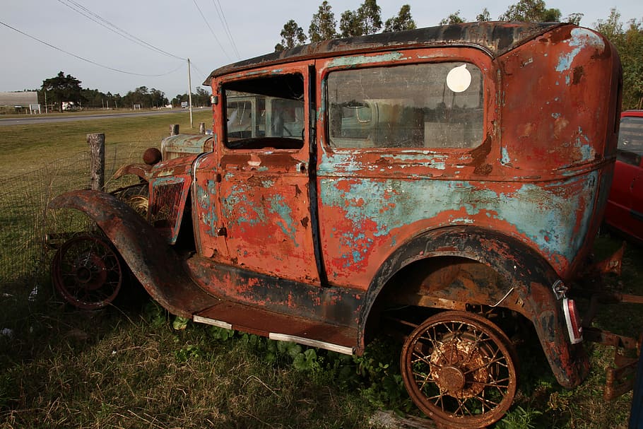 Car, Old, Abandon, Cars, Vintage, old cars, rusty, abandoned, HD wallpaper