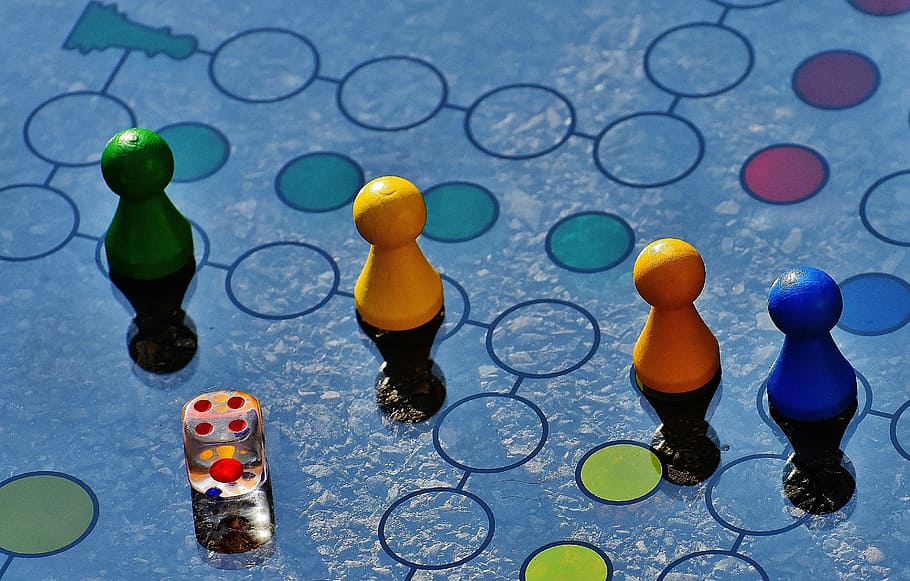 close-up photo of four game board pieces with dice, not ludo, HD wallpaper