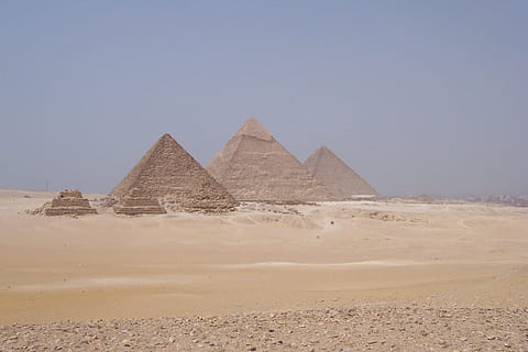 Great Pyramids of Giza, Egypt, desert, egyptian, culture, ruins HD wallpaper
