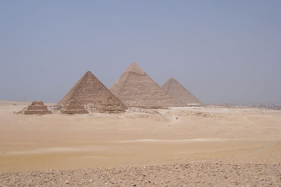 Great Pyramids of Giza, Egypt, desert, egyptian, culture, ruins HD wallpaper