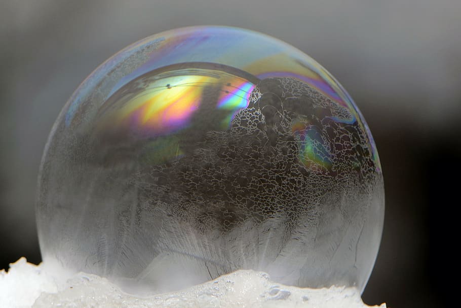 shallow focus photography of bubble, soap bubble, zer, winter HD wallpaper