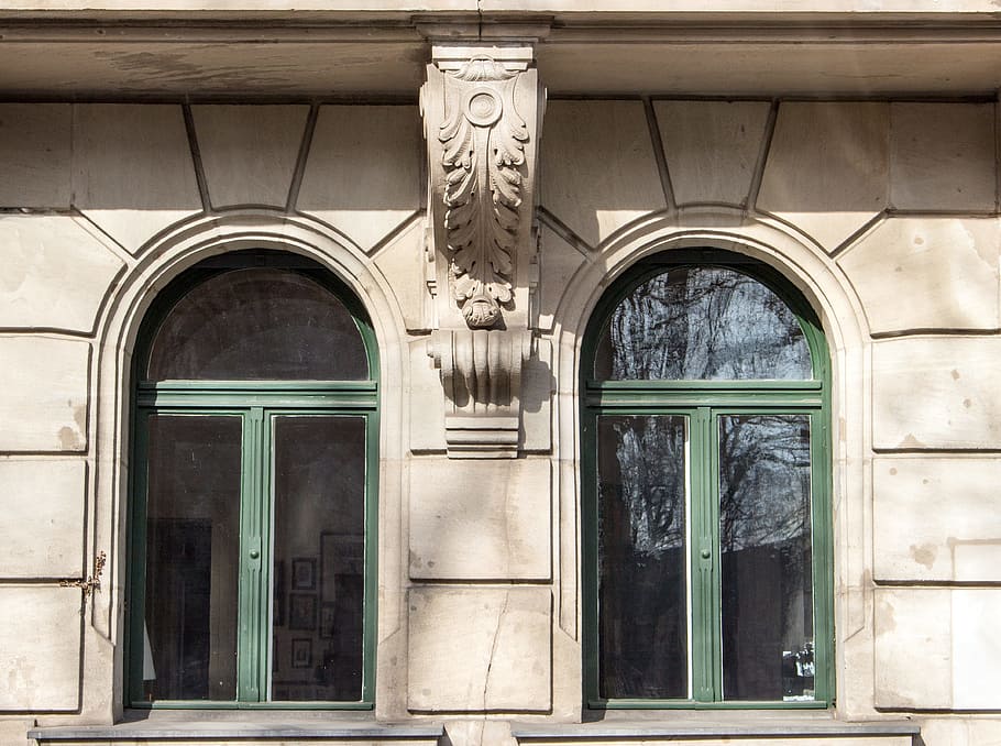 stucco façade, window sculpture, architecture, fürth, historicism, HD wallpaper