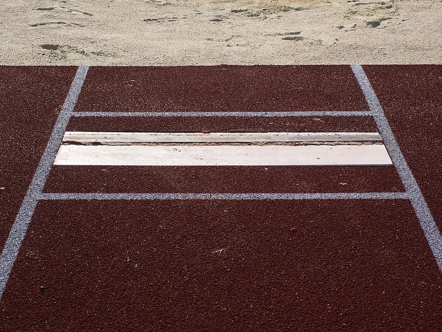 Long Jump, Jump, Jump, Sand, pit, mark, absprung board, descent marker HD wallpaper