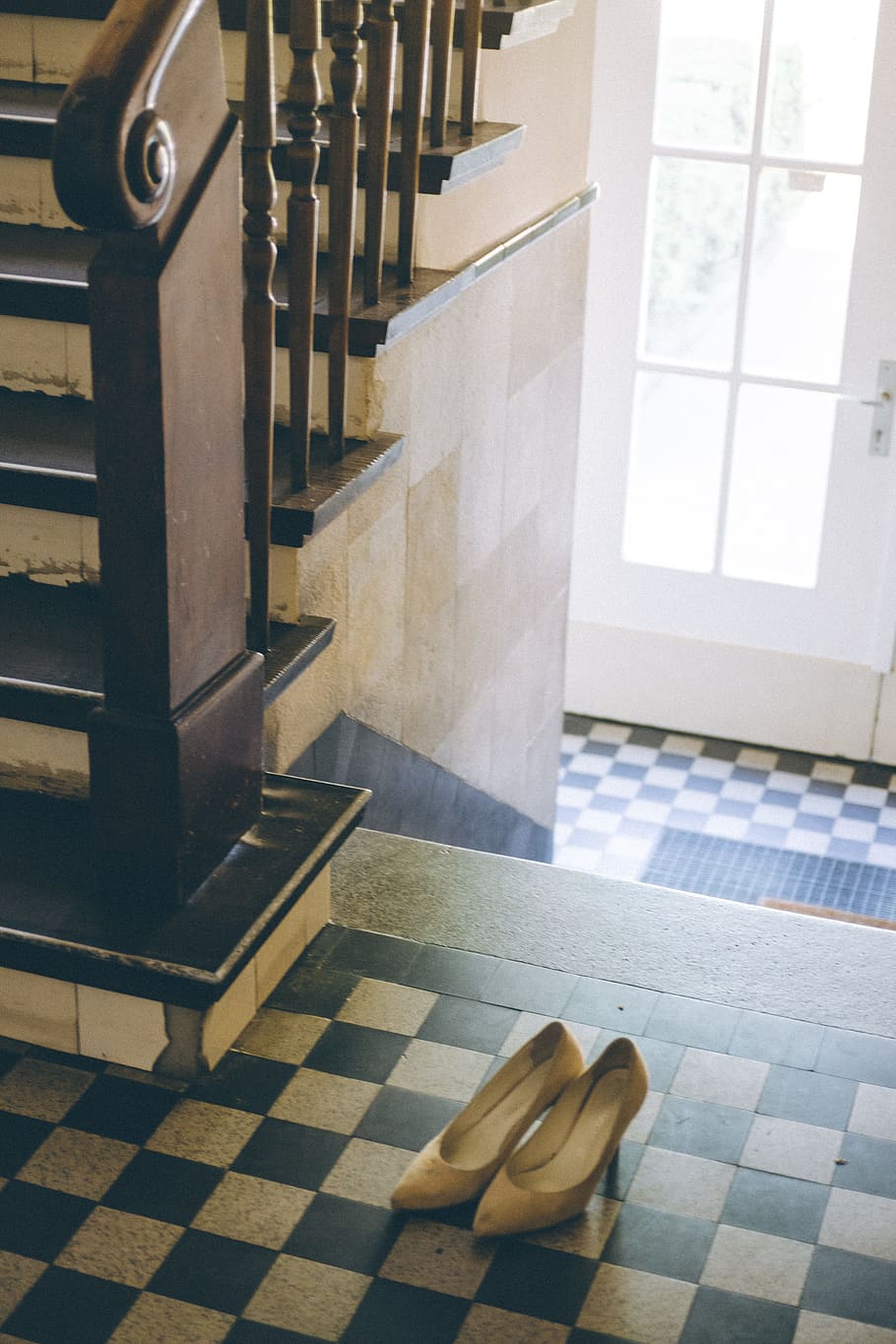 Shoes on a stairway, concepts And Ideas, objects, other, staircase HD wallpaper