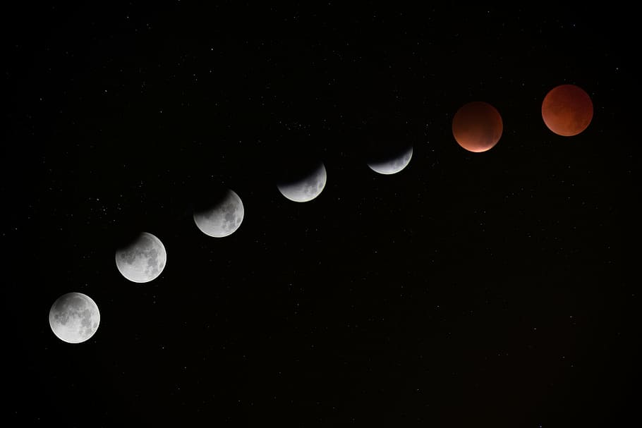 time lapse photography of planet moon, timelapse, lunar, eclipse HD wallpaper