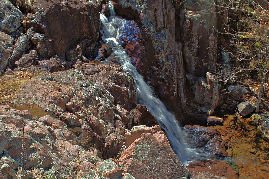 waterfall, nature, landscape, river, rock, stone, scene, natural HD wallpaper