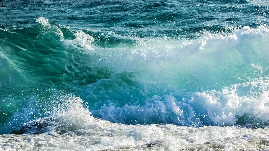 photography of ocean wave during daytime, waves, foam, spray HD wallpaper