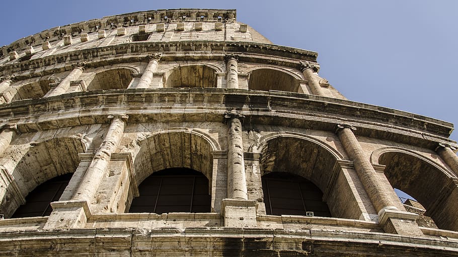 beige temple, the coliseum, rome, monuments, history, the past HD wallpaper