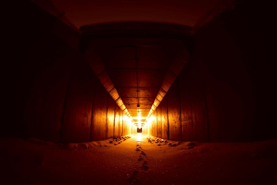 black and yellow tunnel, snow, winter, structure, under highway HD wallpaper