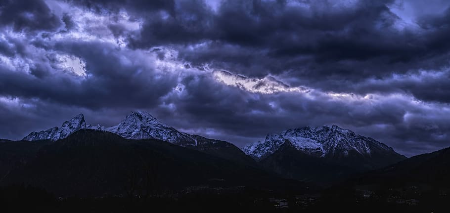 grey mountains, landscape photography of mountain, sky, cloud HD wallpaper