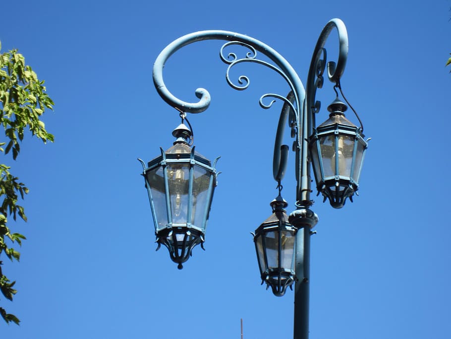lantern, light, sky, lamp, iron, lanterns, public lighting HD wallpaper