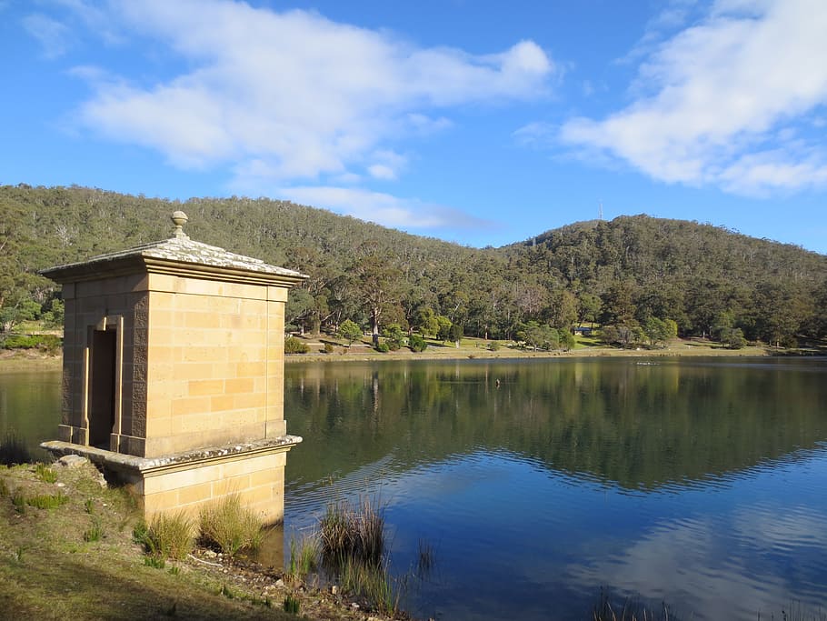 hobart, waterworks reserve, tasmania, reservoir, dam, lake, HD wallpaper