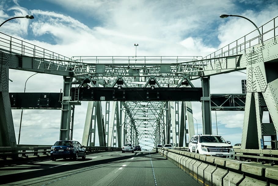 bridge, street, architecture, river, city, urban, building HD wallpaper