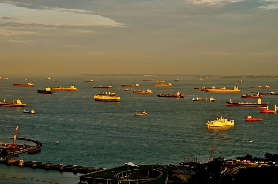 ships on body of water, harbor, sea, transportation, nautical Vessel HD wallpaper
