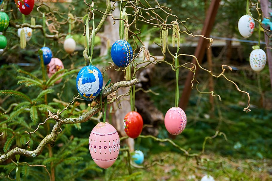 easter well, bieberbach, easter eggs, custom, fountain jewelry HD wallpaper