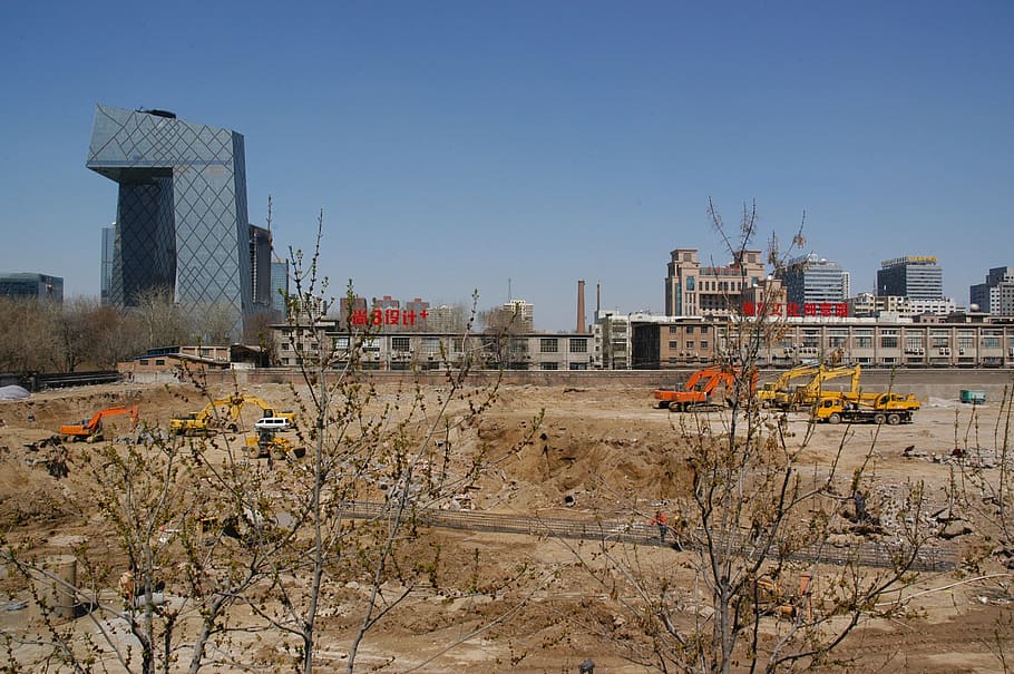 Construction, Beijing, China, Structure, asia, building, business HD wallpaper
