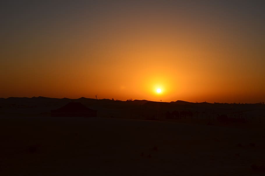 sunset, desert, abu dhabi, sky, scenics - nature, beauty in nature HD wallpaper