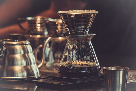 clear glass cup, coffee, brewing, caffeine, breakfast, restaurant HD wallpaper