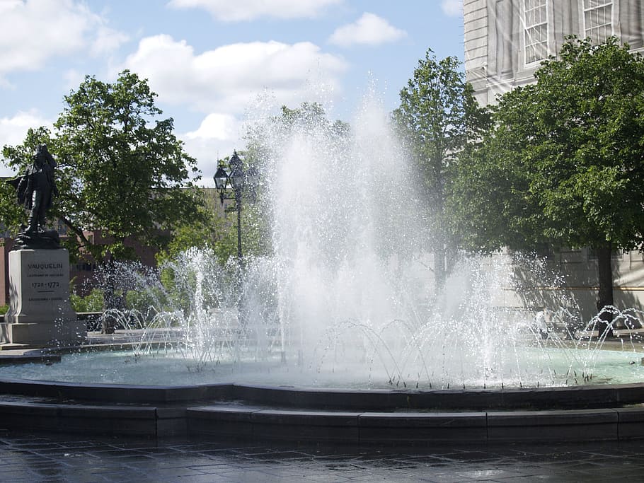 fountain, water, splash, fresh, splashing, recreation, aqua HD wallpaper