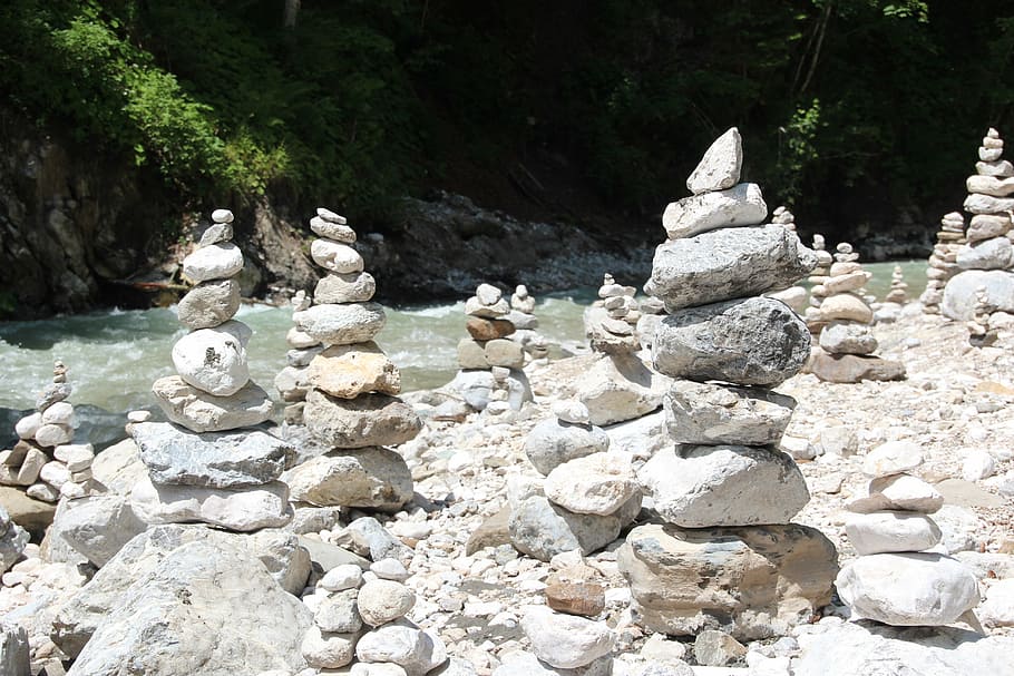 cairn, stone pile, stones, stack, sculpture, steinig, solid HD wallpaper