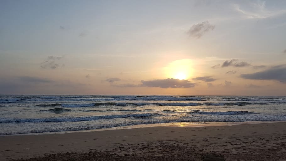 sri lanka, beach, sunset, sea, land, sky, water, beauty in nature HD wallpaper