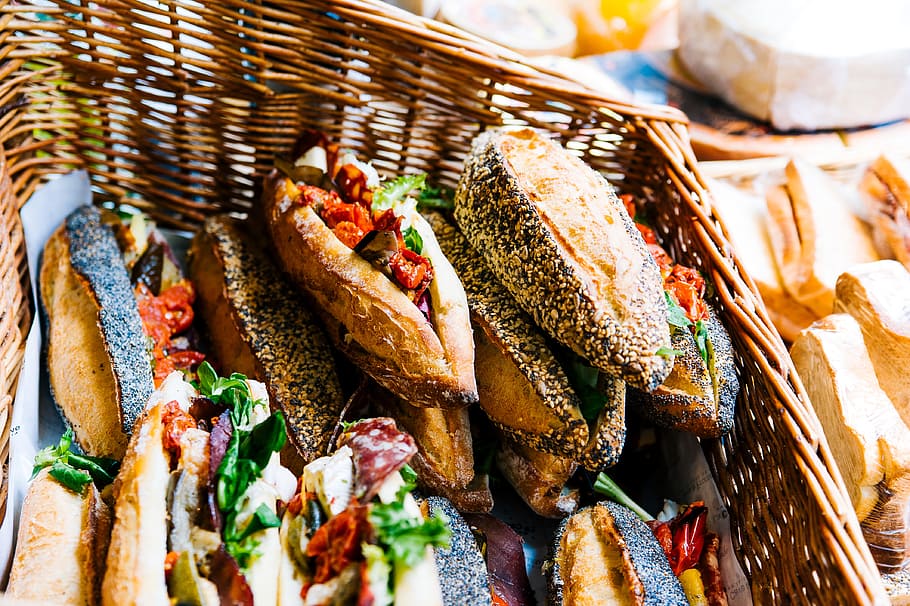 Basket of Pastry, bread, close -up, delicious, food, market, meal HD wallpaper