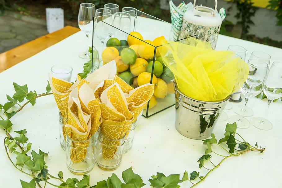 lemon, table, deco, food and drink, freshness, fruit, healthy eating HD wallpaper
