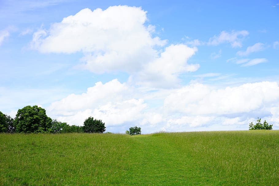 rand ecker maar, landscape, nature, idyll, sky, clouds, summer day HD wallpaper
