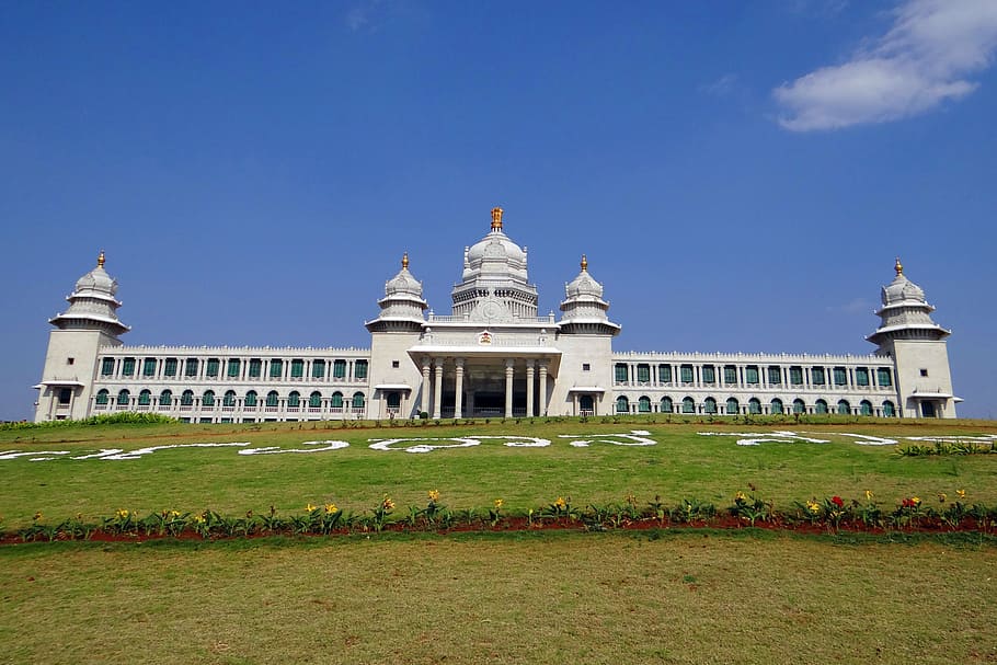 suvarna vidhana soudha, belgaum, legislative building, architecture, HD wallpaper