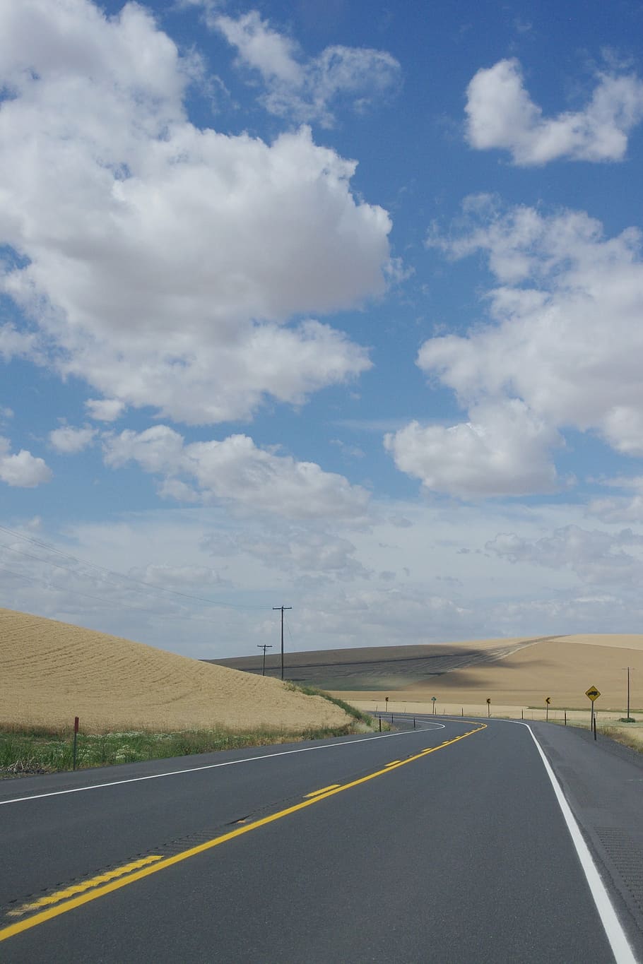 road, highway, distance, future, horizon, landscape, clouds HD wallpaper