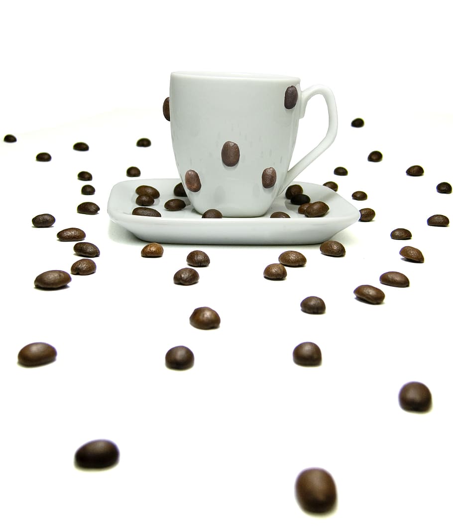 coffee, cup, beans, drink, food, natural, studio shot, indoors HD wallpaper