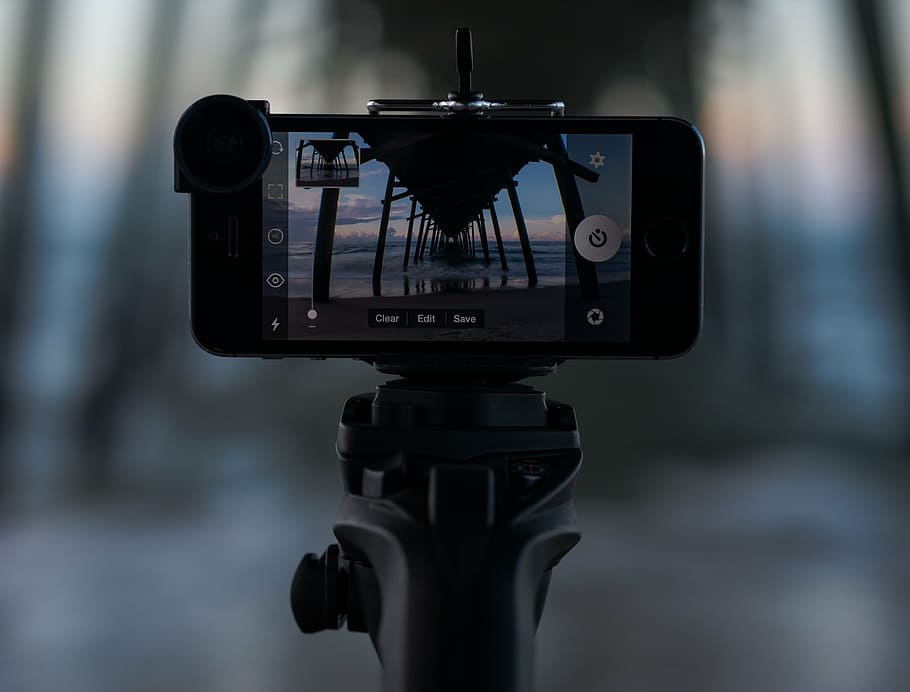 close-up photo of post-2017 iPhone taking photo, monopod, tripod HD wallpaper