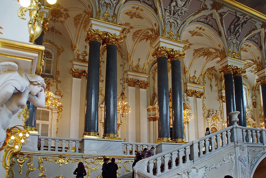 Russia, St-Petersburg, Hermitage, Museum, staircase, honour