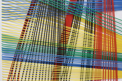 abstract, wires, cords, colours, art, connections, network HD wallpaper