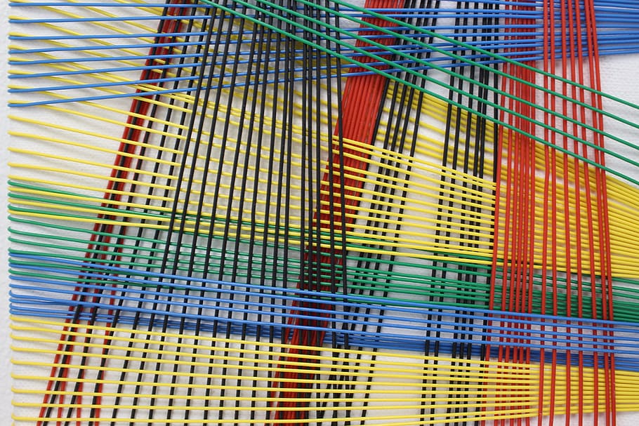 abstract, wires, cords, colours, art, connections, network HD wallpaper