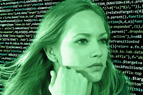 the internet, girl, portable, computer, work, commitment, code HD wallpaper