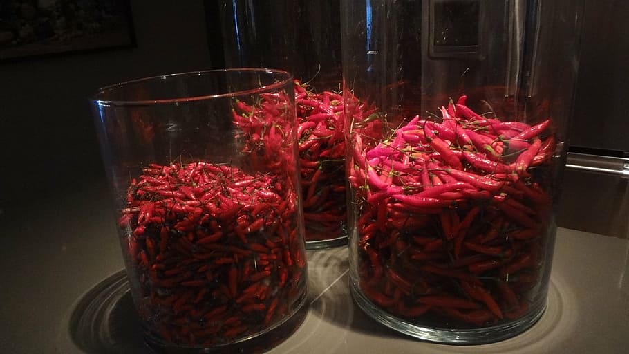 pepper, red pepper, seasoning, glass, household equipment, food and drink HD wallpaper