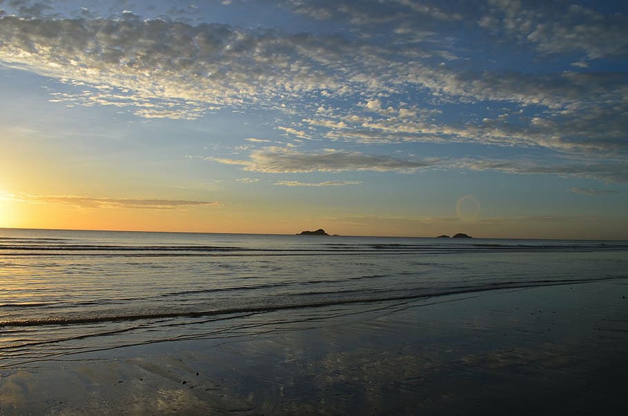 beach, sunrise, o, ocean, sea, sunset, nature, sky, sand, travel HD wallpaper