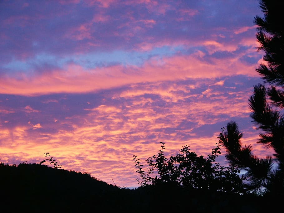 sunset, afterglow, evening sky, abendstimmung, clouds, romance HD wallpaper