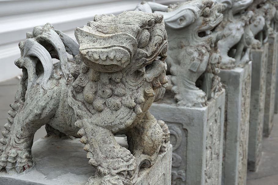 Statue, Chinese, Temple, Temple, Stone, Asia, china, architecture, HD wallpaper