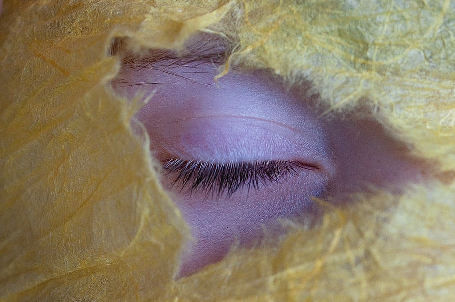 person's close eye, lid, eyelashes, closed, eyelid, close up HD wallpaper