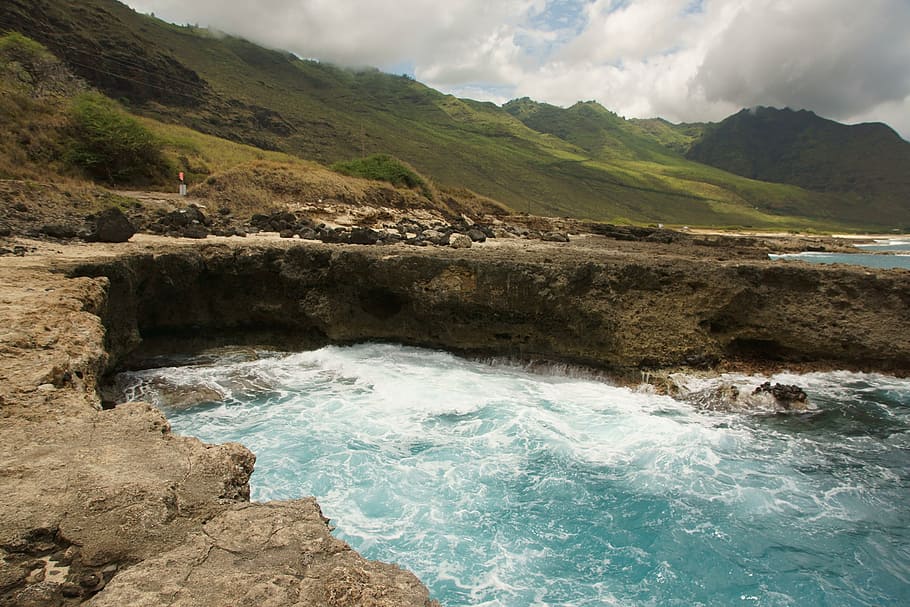 ocean, reef, hawaii beach, nature, sea, landscape, coastline HD wallpaper