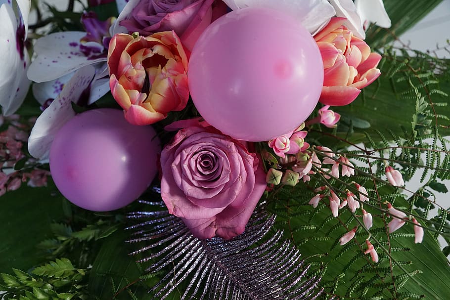 flowers, strauss, rose, luftbalon, spring, fragrance, aroma, HD wallpaper