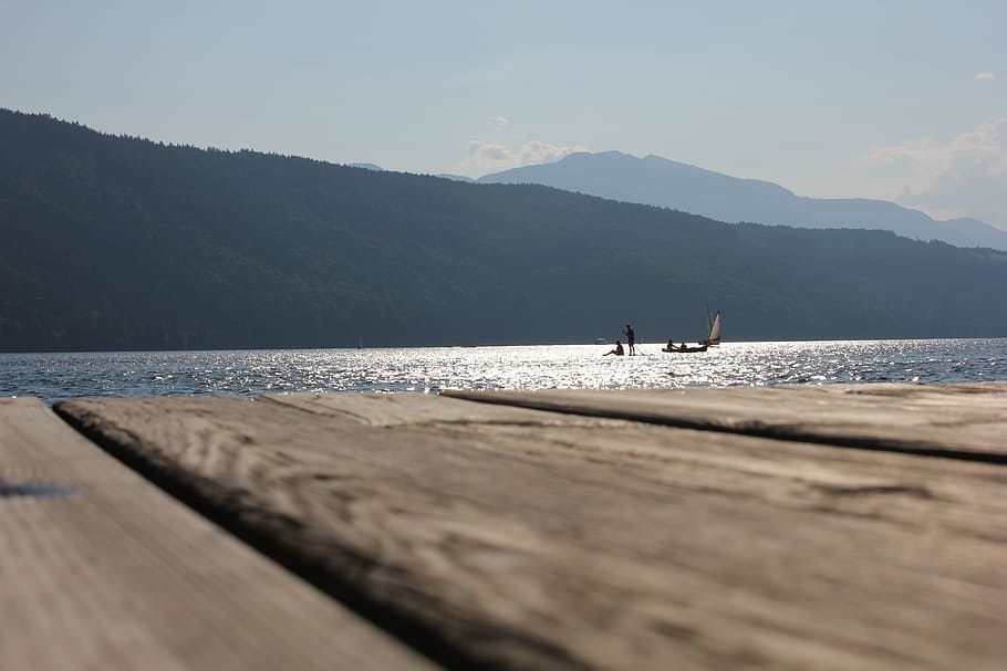 Lake, Web, Water, Boardwalk, Jetty, Sky, atmosphere, waters HD wallpaper