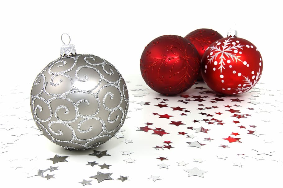 grey christmas balls