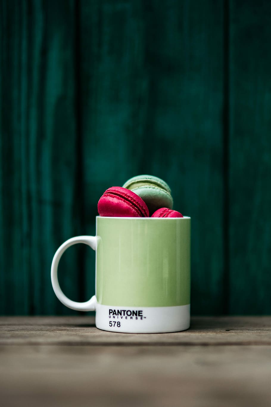 Colorful Macaroons in Pantone Mug, sweet, candy, tasty, dessert, HD wallpaper