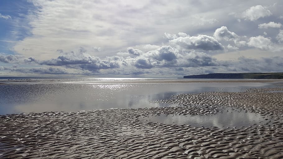 beach, bay, coast, shore, sky, sand, coastline, landscape, sea HD wallpaper