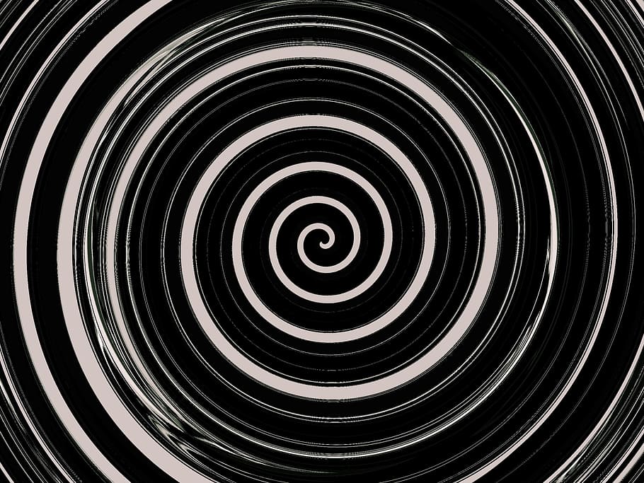black and white spiral, abstract, about, eddy, strudel, modern, HD wallpaper