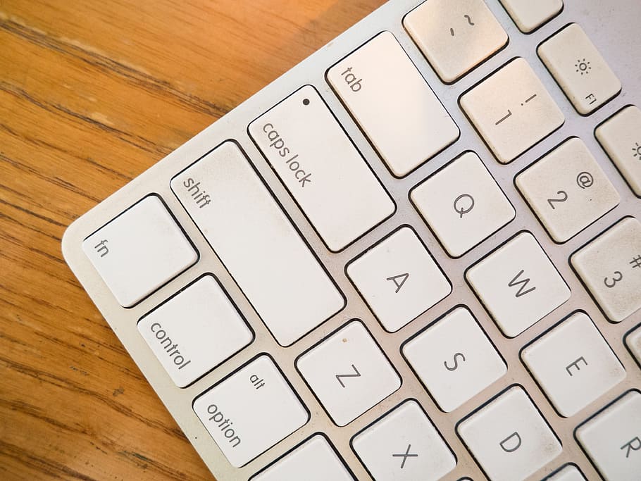 silver Mac keyboard, technology, business, office, desk, indoors HD wallpaper
